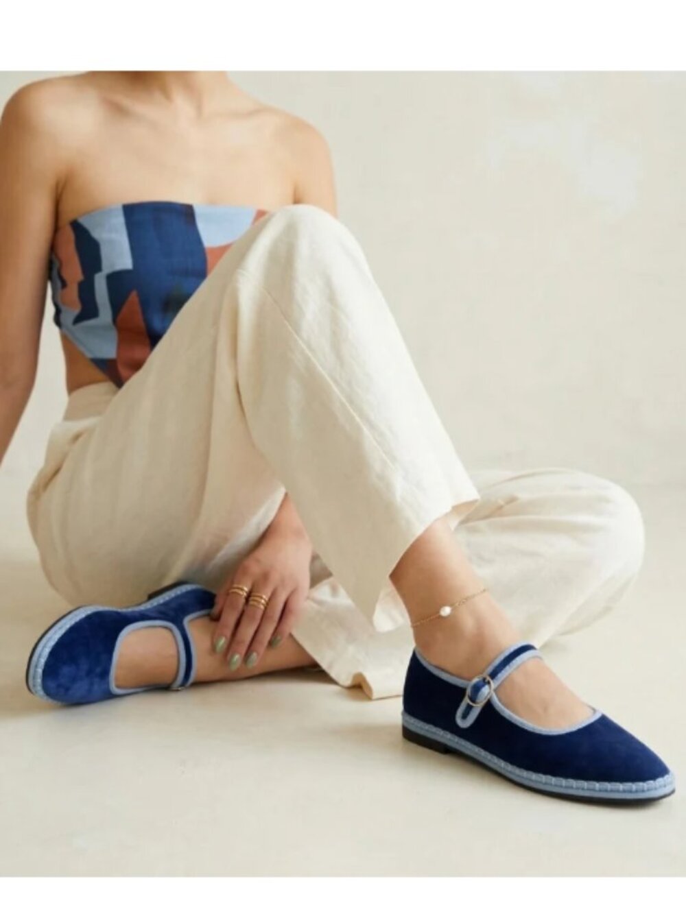 Cushionaire Missy Velvet Mary Jane Ballet Flats (For Women)